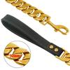 Поводок для собак из нержавеющей стали Pet Lead Traction Super Strong Gold ошейник с цепочкой 32 мм 19 мм ошейник для больших собак Bulldog Pitbull