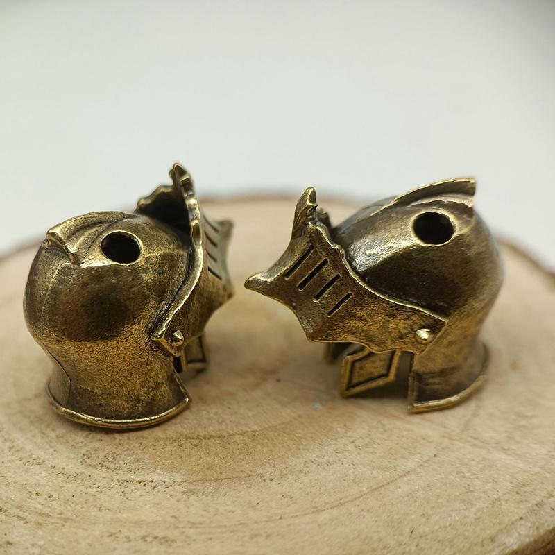 Рыцарский шлем латунный нож бусина EDC на открытом воздухе DIY Паракорд аксессуары плетеный шнур брелок кулон ювелирные изделия панк выживания браслеты амулеты