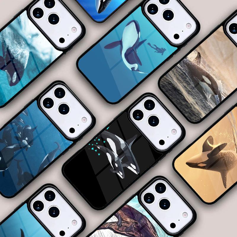 Мягкий чехол для телефона Косатка Оркa Для IPhone 17 16e 15 14 13 12 11 Pro Max Air Mini Мягкая защитная крышка