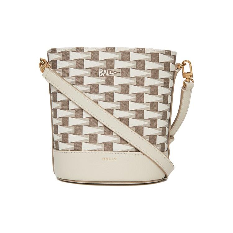 Bally Fashion Casual Letter Logo TPU Bucket Bag Crossbody Shoulder Bag Women bags Gray Bone-White 6307162