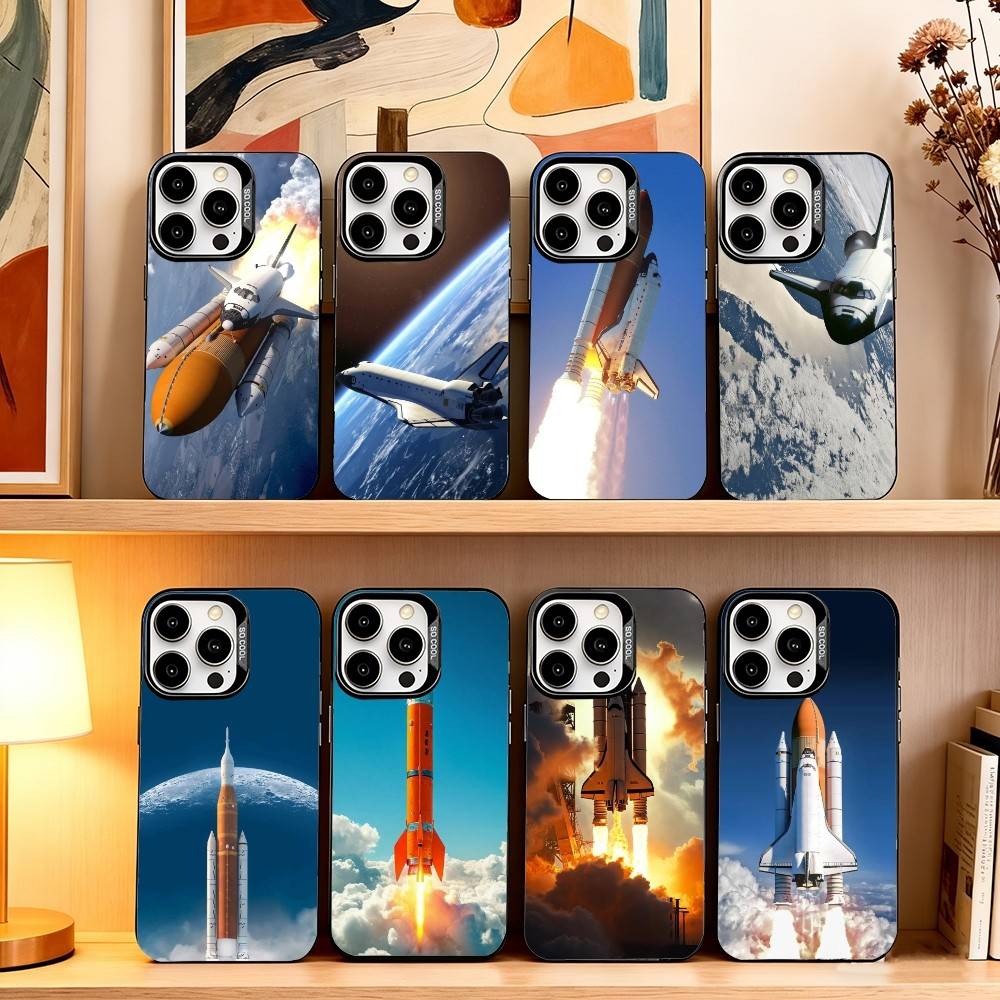 Launch the R-rocket Phone Case For iPhone 17,16,15,14,13,12,11 Plus,Pro Max,XS,Colorful Silver Black Cover