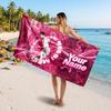 Lionel Messi Custom Beach Towel, Personalized Name Text Print, Football Logo Soft Quick‑Dry Towel Holiday Gift