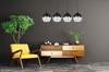 Ceiling hanging lamp, glass lampshade, LED