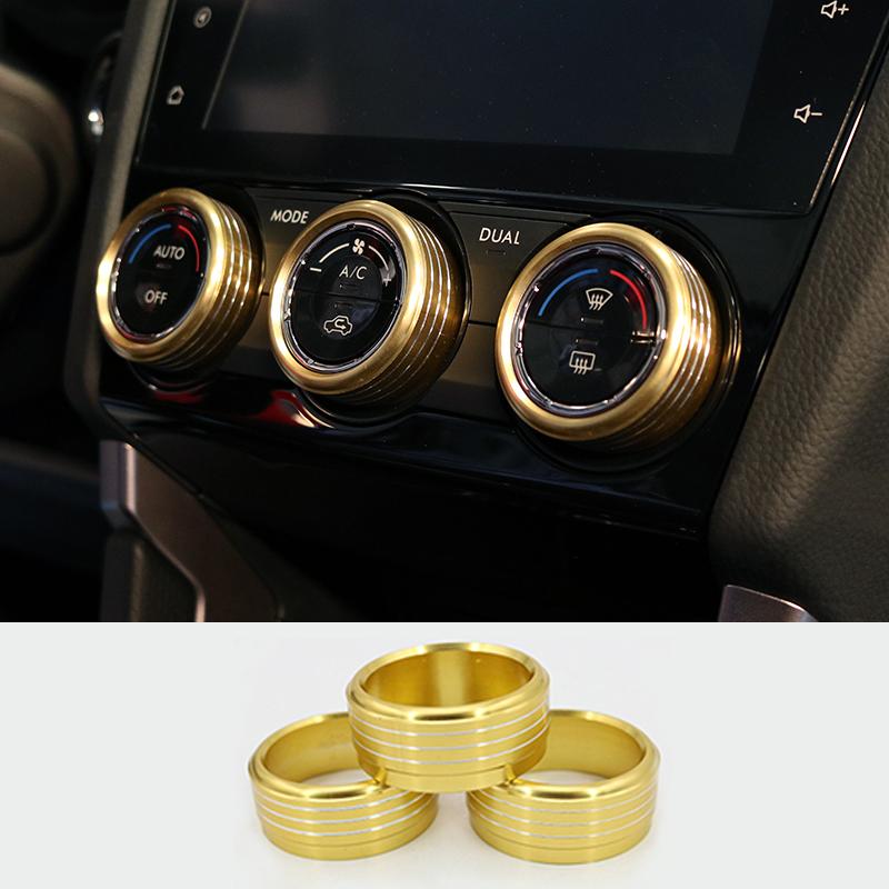 3 Pcs/set Car Air Condition Switch Knob Ring Decoration Cover For Subaru Forester SJ 2013-2018 Car Interior Decor