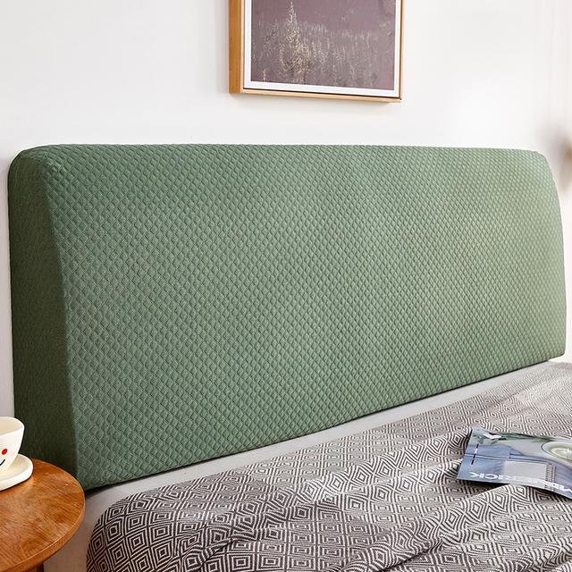 Solid Color Elastic Bed Headboard Cover Thick All -Inclusive Bedhead Cover Stretch Bed Back Headboard Dust Protector Home Hotel