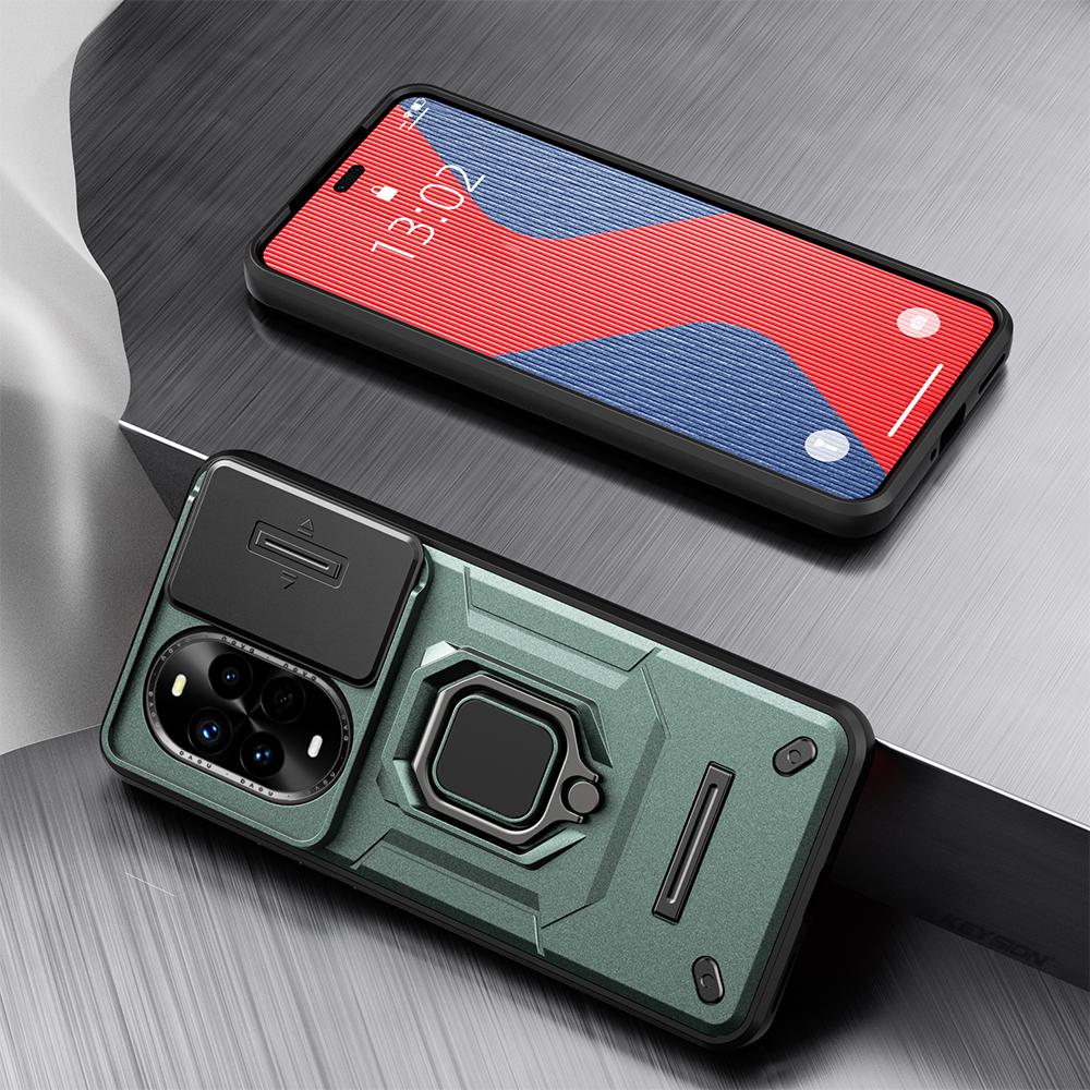 KEYSION Противоударный чехол для Huawei nova 13 Pro Slide Camera Lens Защитное кольцо Подставка для телефона Задняя крышка для Huawei nova13 13 Pro