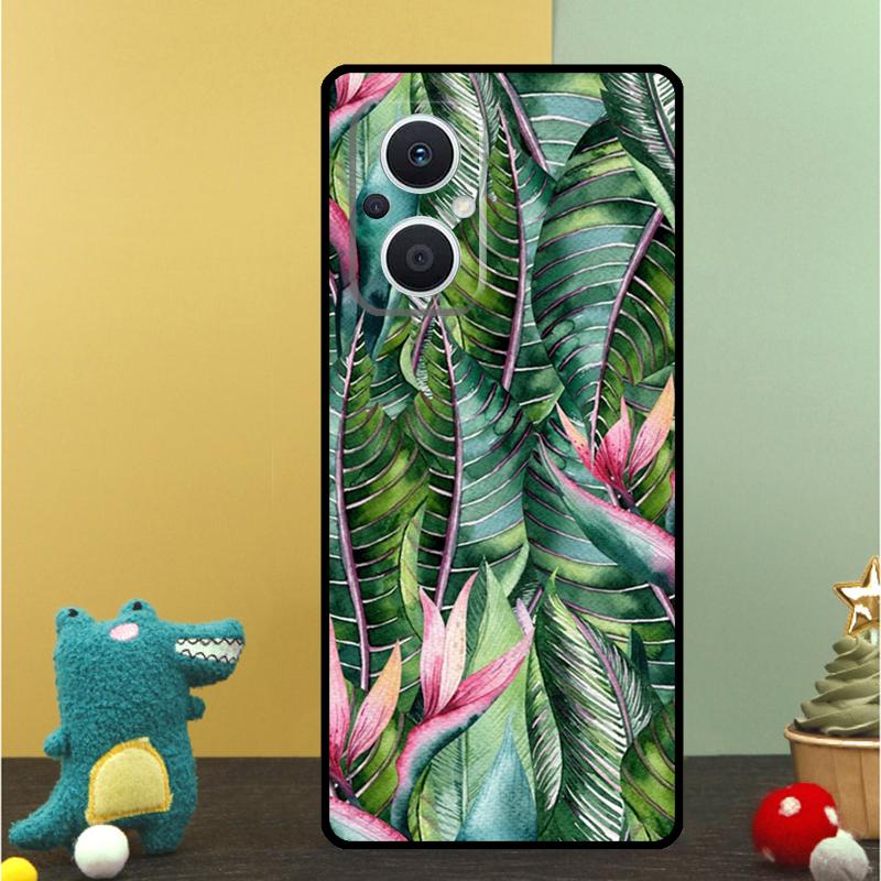 Ретро Чехол с рисунком банановых листьев Для OPPO Reno 15 15F 14 13 12 11 10 Pro 14F 13F 12F 11F 8T OPPO Find X9 X8 X6 Pro Чехол