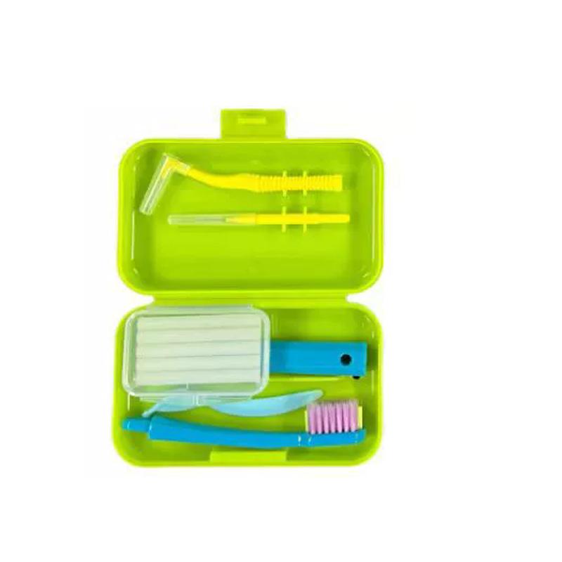 Portable Dental Cleaning Care Kit -Travel Oral Care with Detachable Toothbrush Interdental Brush Tongue Scraper And Storage Case