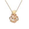 [M8900] - Gold Plated Necklace 'Rosa Romantica' Golden White (love) - 20x15 Mm