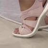 Foreign Trade Flat-bottomed Open-toed Sandals Women's New Breathable Casual Large-size One-character Cloth Sports Wind Beach Sandals