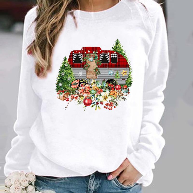Women's Christmas Cartoon Printed Pullover Hoodie