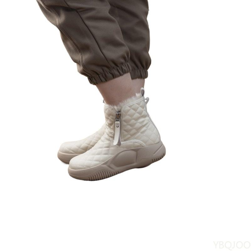 Хлопковая обувь для женщин на зиму, утепленная, теплая, новая, на толстой подошве, зимние ботинки, повседневная, противоскользящая, износостойкая женская обувь