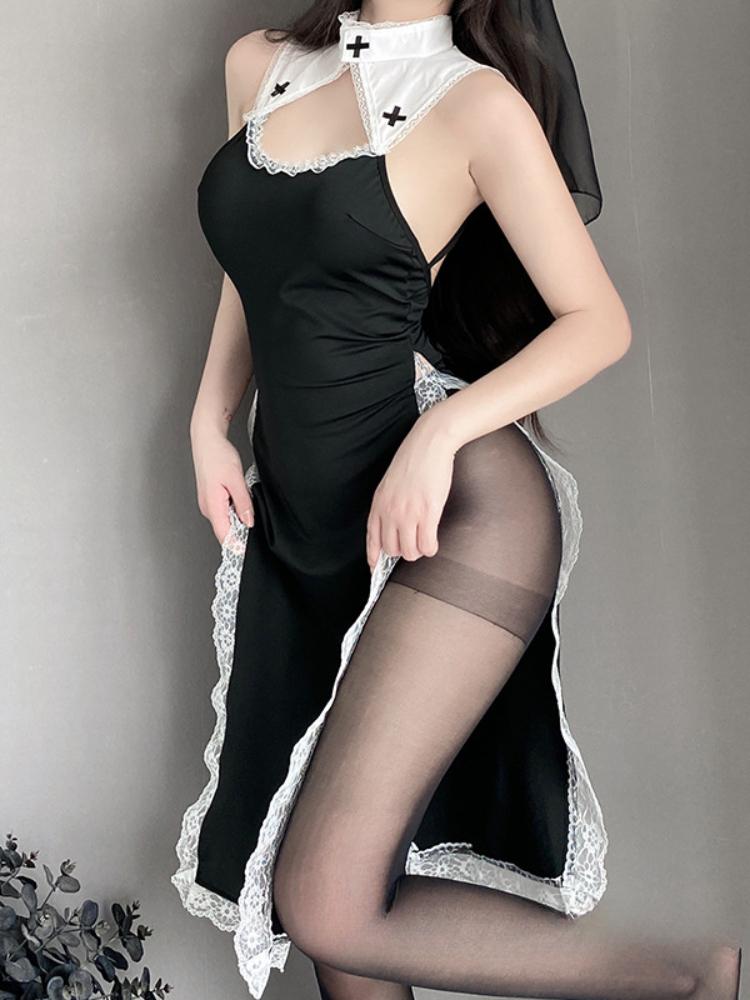 Косплей Монахиня Серия Униформа Хэллоуин Непослушные Женщины Эротическое Белье Средневековый Монастырь Сексуальное Платье Сестры Наряд Костюмы