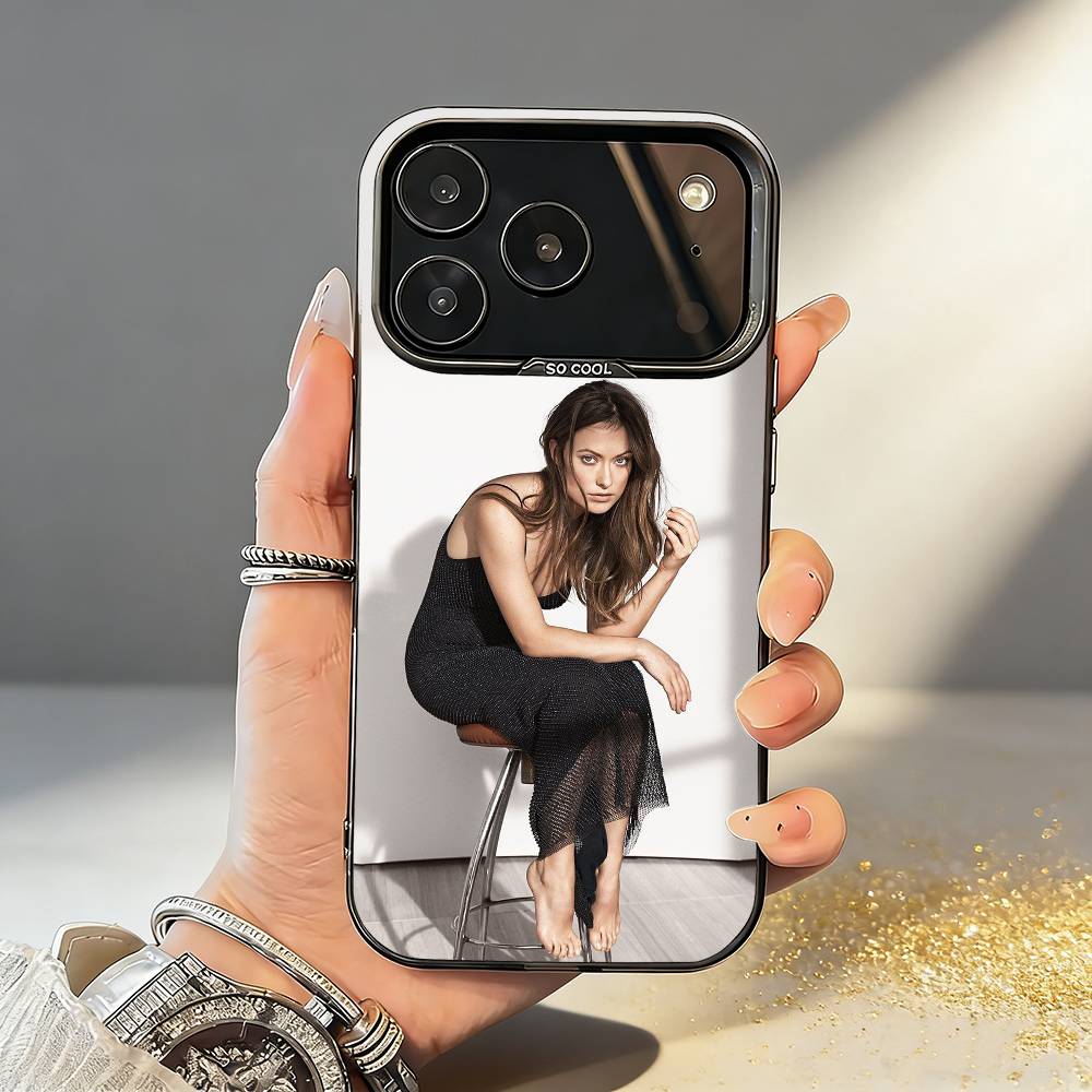 Очаровательный чехол для телефона с Оливией Уайлд для iPhone17,16,15,14,13,12,11,Pro,MAX Серый Матовый Силиконовый Черный Чехол