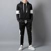 Мужской спортивный костюм Теплая толстовка с капюшоном+Спортивные штаны 2 предмета Зимний Высокое качество Черный Белый Верх или Штаны Повседневная одежда для бега