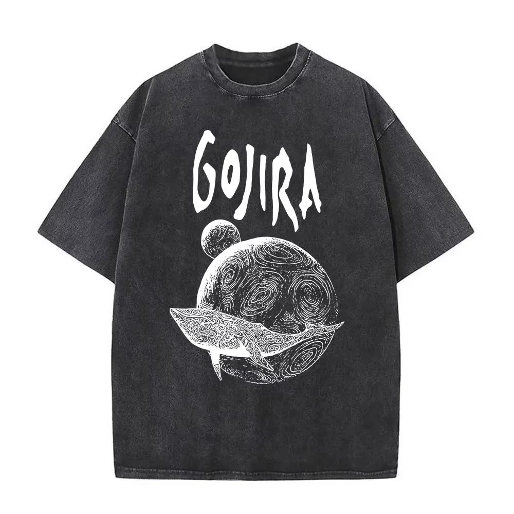 Стирка Винтажная Металлическая Рок-Группа Gojira Футболка От Марса К Сириусу Футболки Мужские Женские Готическая Панк Оверсайз Футболки Уличная Одежда