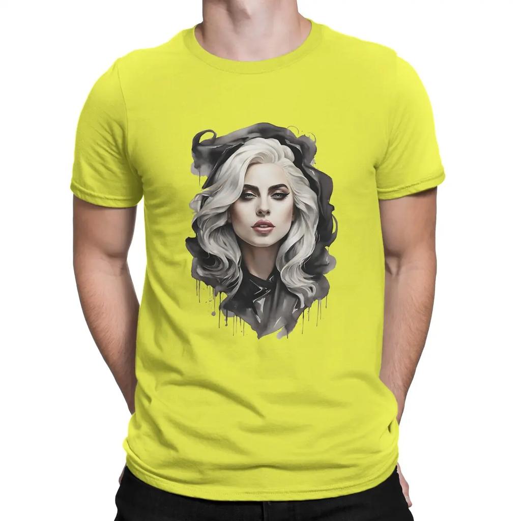 Pop Star Man's TShirt L-Lady Gaga Crewneck Short Sleeve 100% Cotton T Shirt Funny Top Quality Birthday Gifts