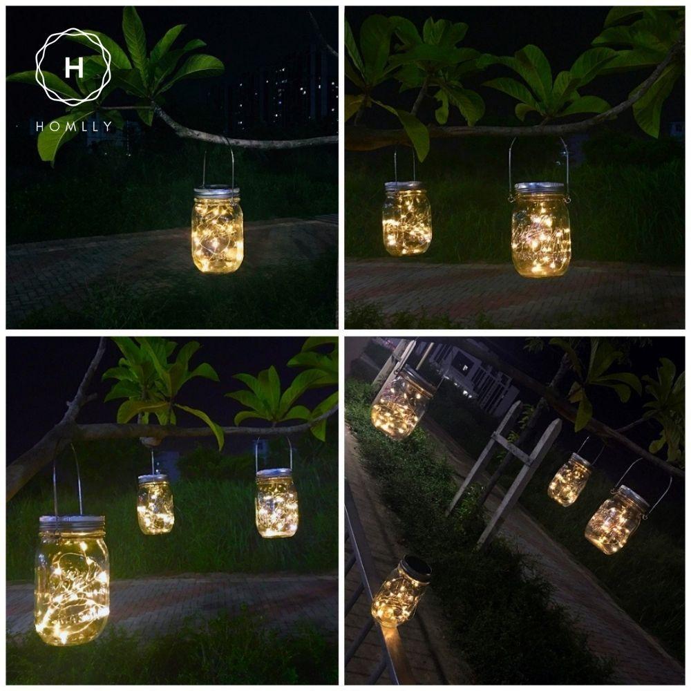 Homlly Solar Mason Jar Fairy LED Lights (X2 PCS)