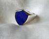 Lapis Ring Signet, 925 Solid Silver, Shield Shape Gemstone, Designer Ring, Blue Ring
