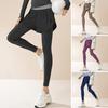 Women's High Waist Yoga Pants Fake Two Piece Quick Dry Slim Fit