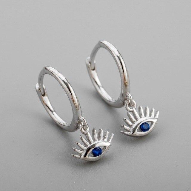 Серьги-гвоздики из стерлингового серебра 925 пробы с кристаллами и глазами для женщин и девочек, свадебные украшения для помолвки, Pendientes Eh1341