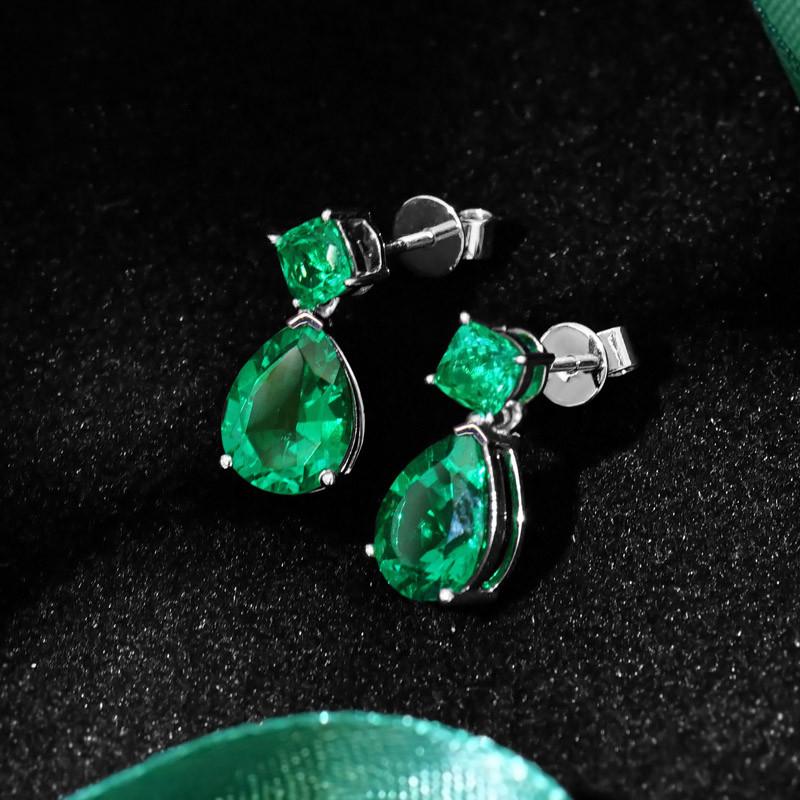 Серьги-подвески Huitan Vintage Green CZ для женщин, яркие, свадебные, помолвочные, вечерние, аксессуары, любовный подарок, темпераментные женские украшения