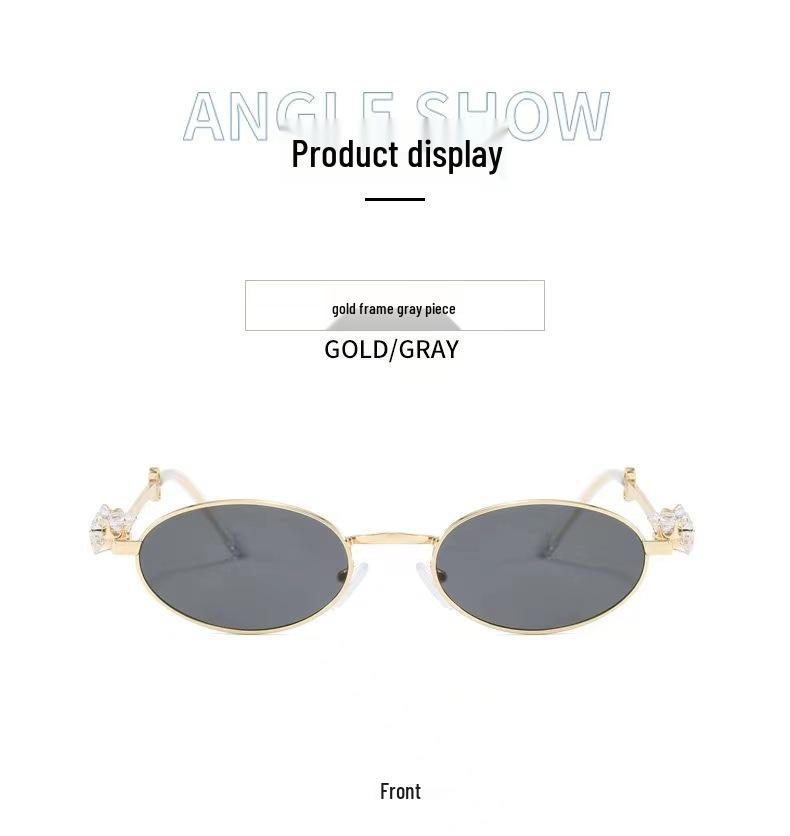 Модные винтажные солнцезащитные очки в стиле Y2K со стразами и защитой от синего света