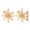 Zinc Zinc Alloy Straw Woven Earrings Elegant Hollow Floral Earrings Exaggerated Flower Ear Studs  Vacation