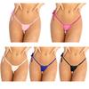 Women Mesh See Through Low Rise Tie-Side T-Back Mini G-String Thong Bikini Briefs Underwear