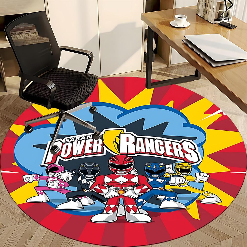 1 шт. Круглый ковер Power Rangers для офиса, коврик для помещений, подходит для офиса, под офисные стулья, спальни, гостиной, домашнего декора, декора комнаты