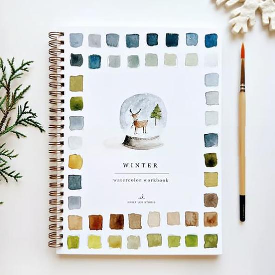 Watercolor Workbook for Beginners 12 Colors Watercolor Paint Set Garden Christmas Autumn Winter Watercolor Book for Kids Adults Teens