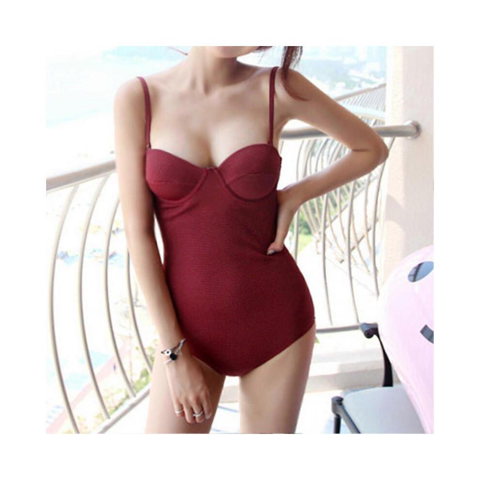 (L) Women One Piece Sexy Bathing Suits Fashion Backless Bathing Suits Swimwear for Night Club Tanning Bodysuit