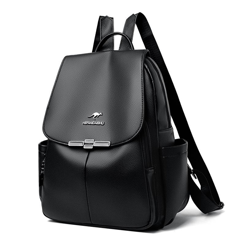 Кожаный рюкзак Женский дорожный рюкзак большой вместимости