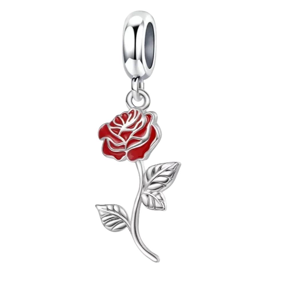 Новые женские украшения Изысканные украшения Шарм Красная роза Гепард Подвеска-бусина Подходит для оригинального браслета Подарок на день рождения Кольца
