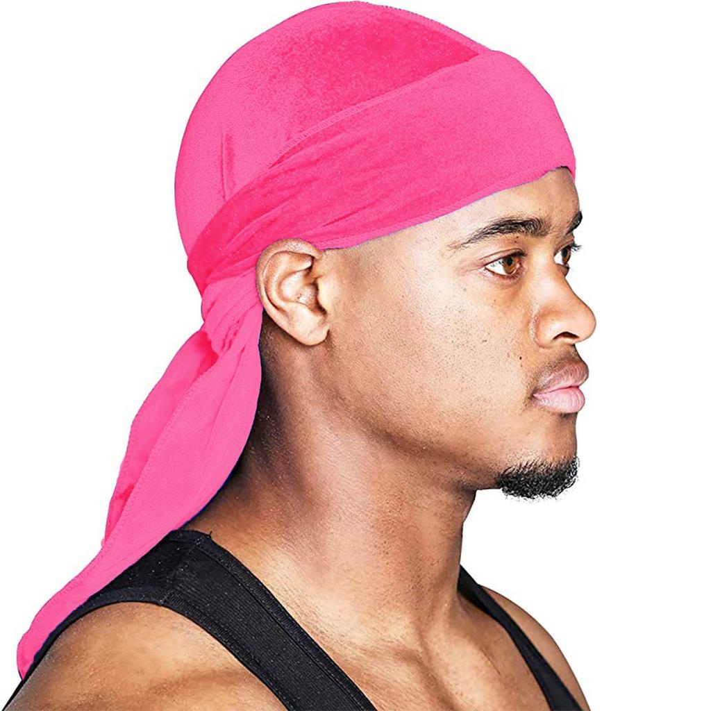 Men's And Women's Satin Elastic Hat Velvet Long Tail Pirate Hat Hip Hop Oversize Bandana Hat