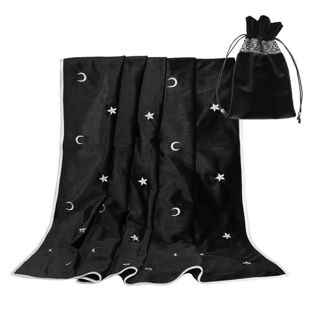 Altar Tarot Table Cloth Velvet Tarot Divination Tablecloth With Tarot Cards Bag Board Game Accessories Black