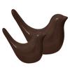 Creative Brown Glossy Ceramic Birds Figurines Home Decorations Accessories Party (Pack of 2, Brown)