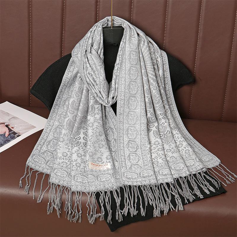 Vintage Ethnic Style Tassel Long Warm Scarf For Women