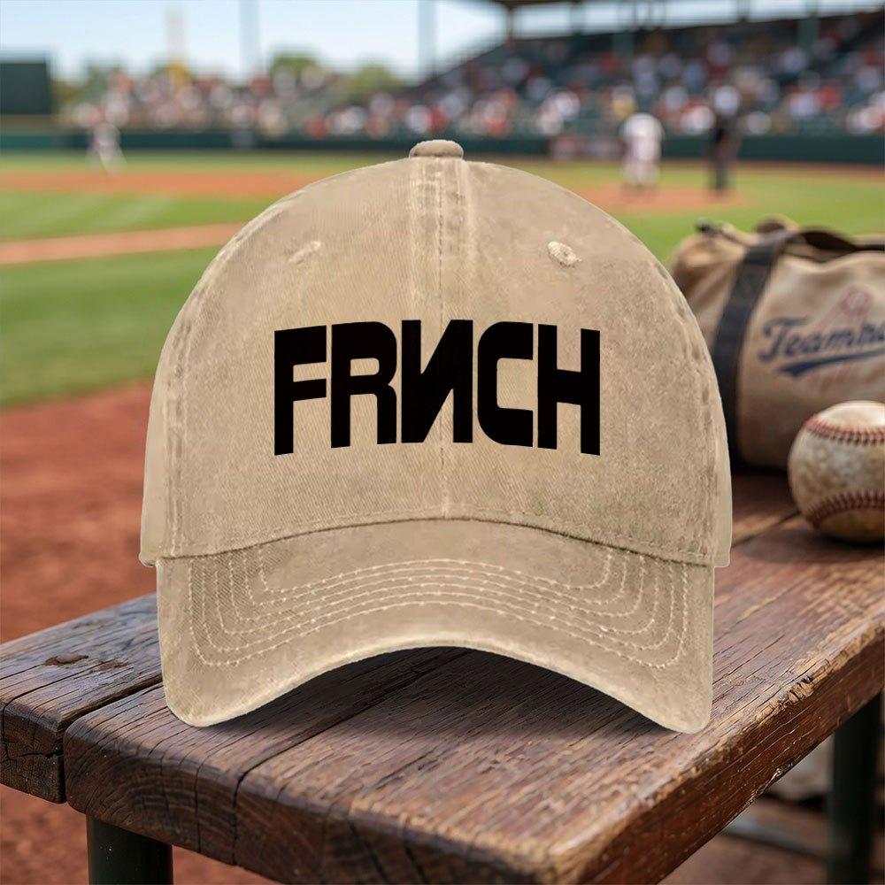 Exquisite FRNCH Washed Baseball Cap Adjustable Buckle Lightweight Breathable Unisex All Seasons Daily Travel Gift