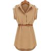 Women Casual Summer Loose Short Sleeve Dress With Belt