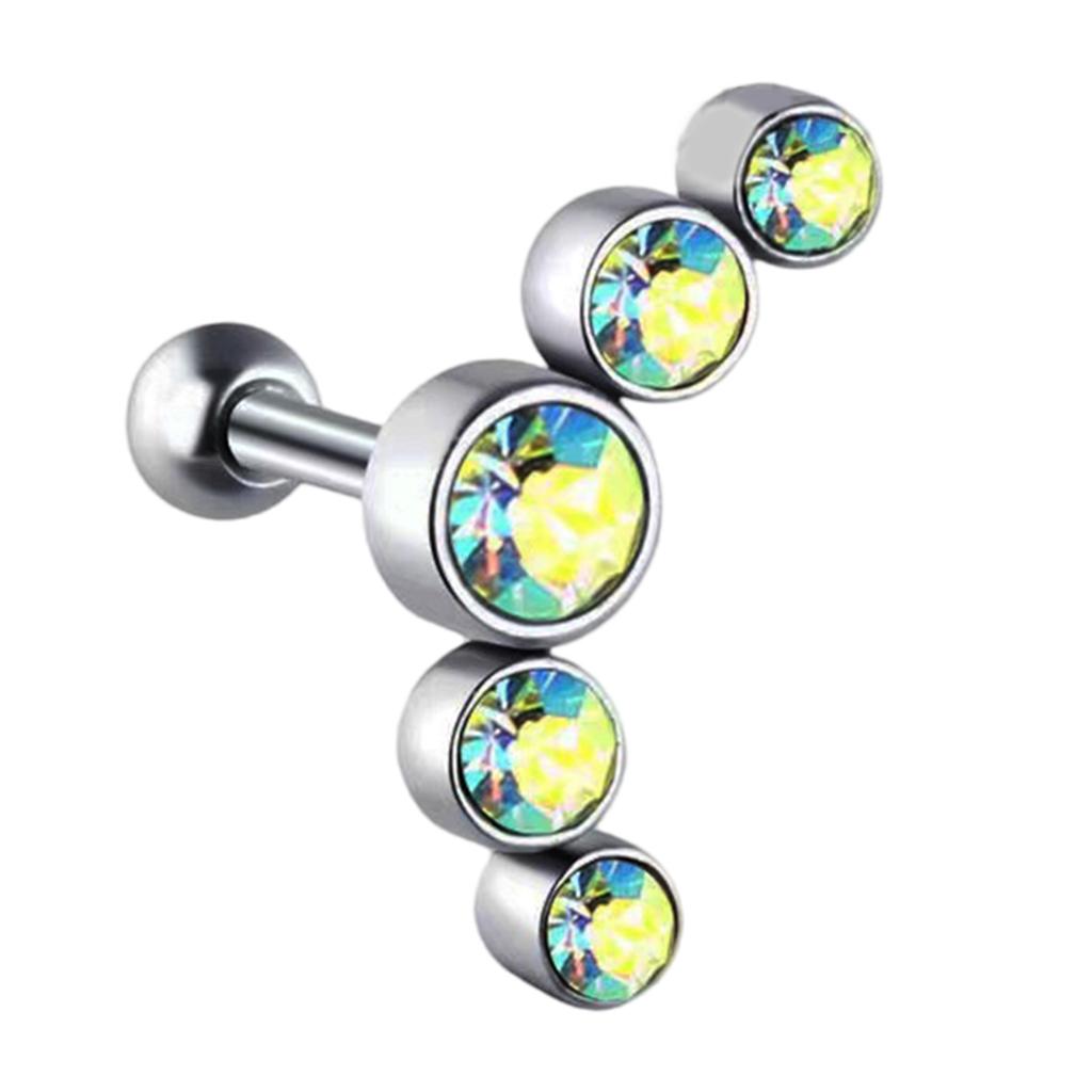 Стильный хрящевой пирсинг хеликс трагус пусет из нержавеющей стали украшение для тела с чешским кристаллом модные аксессуары для ушей