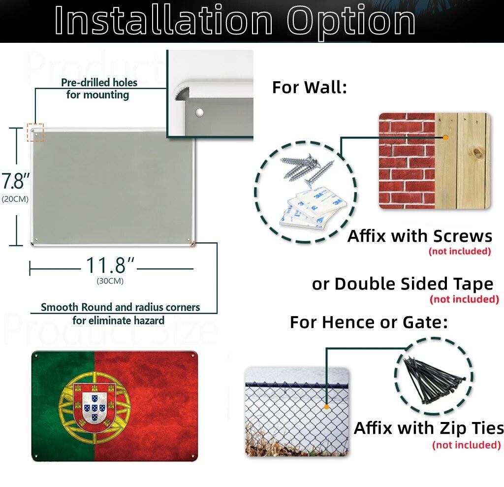 Metal Sign National Flag France Turkey Canada America Wall Decor Tin Sign Country Flag Home Decor Crafts Plaques Metal Poster