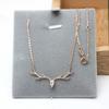 Purple Gold Necklace Niche Fashion Temperament Colored Gold Plated Rose Gold Colored Gold Antler Collarbone Chain Female