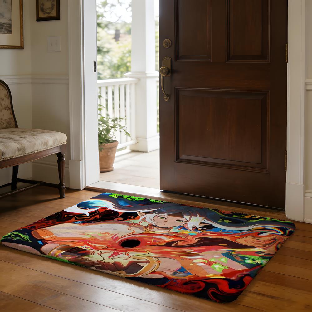 Floor Mat Soft Flannel Rug Non Slip Absorbent Mat for Bathroom Bedroom Home Decor Anime F Friend Hot Cute