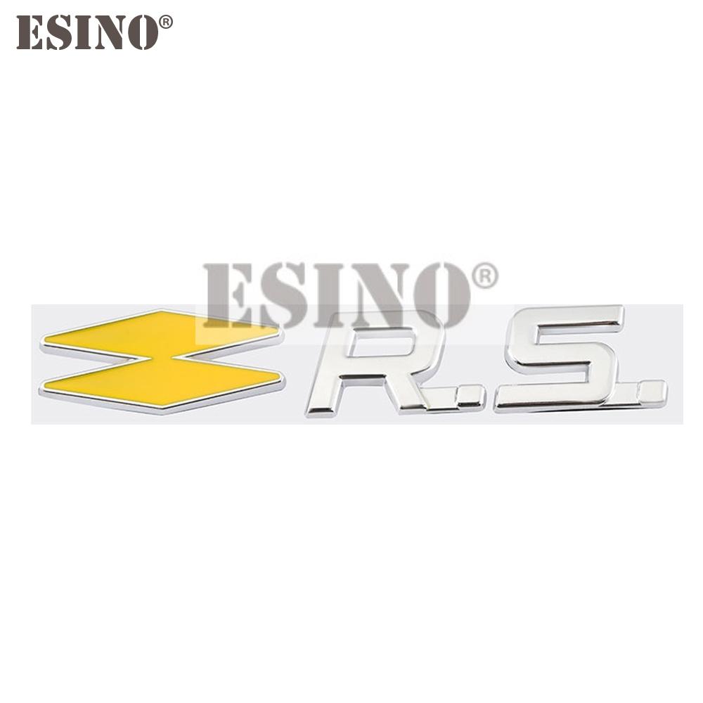 Car Styling 3D Metal Chrome Zinc Alloy Emblem Badge for Renault RS Clio Captur Megane Kadjar Arkana Koleos Sandero Safrane AA7