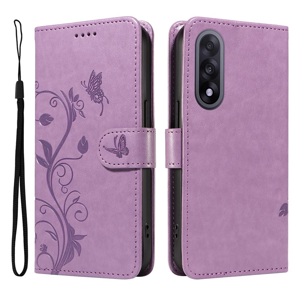 For OnePlus Nord 5 5G/OnePlus Ace 5 Ultra 5G PU Leather Cases Flower Pattern Wallet Stand Phone Cover with Strap