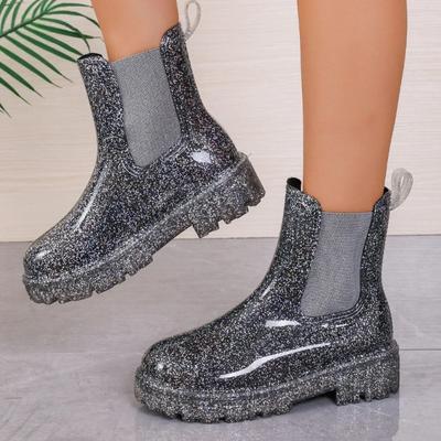 Женские резиновые сапоги Новые резиновые дождевые сапоги Уличные водонепроницаемые садовые рабочие туфли Толстая подошва Резиновые галоши Женские водонепроницаемые сапоги