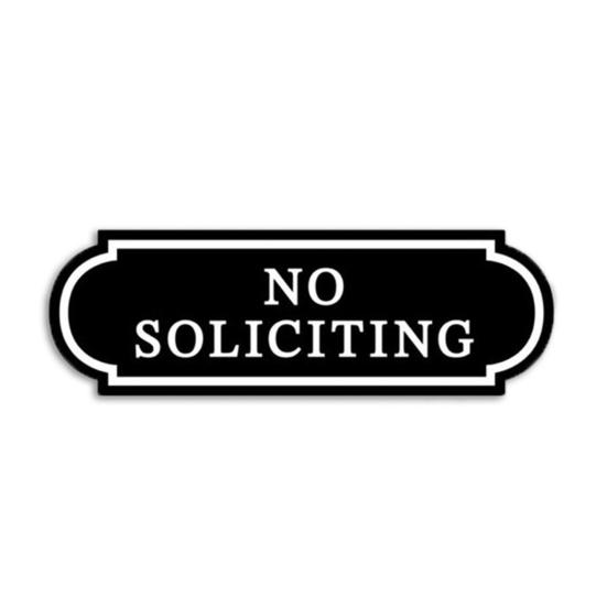 10Pcs Small No Soliciting Signs Self-adhesive Stickers Waterproof PVC Fade-Resistant No Solicitation Stickers