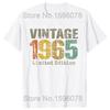 Винтажная кассета 1965 года 59-й 59 лет День рождения Мужские футболки Лимитированная серия Ретро Графическая футболка Хлопок Классические футболки