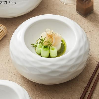 Бытовая керамическая изоляционная тарелка Ресторан Молекулярная кухня Кулинарные блюда Креативная тарелка для десерта Dim Sum Кухонная утварь